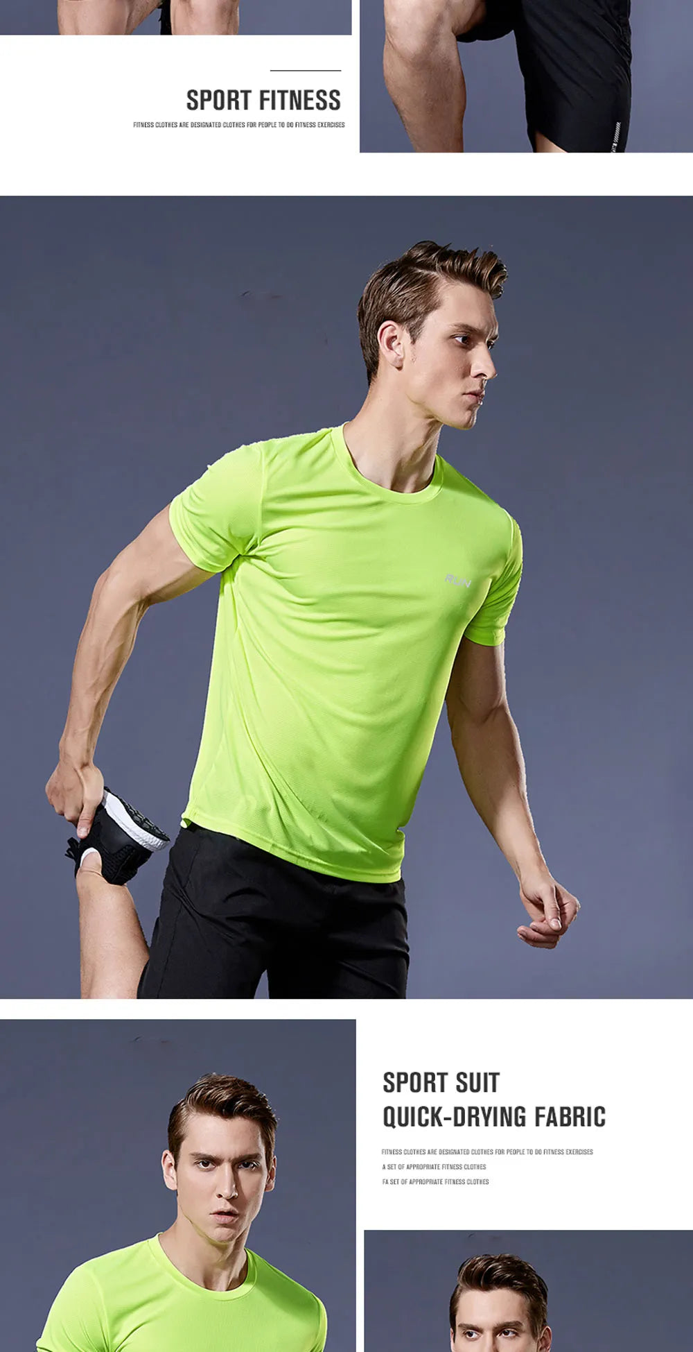 Short Sleeve Running & Gym Workout Sport Men T Shirt