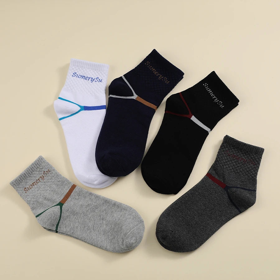 5 Paar Herren-Sportsocken aus Baumwolle – Lange Sportsocken zum Laufen und Wandern