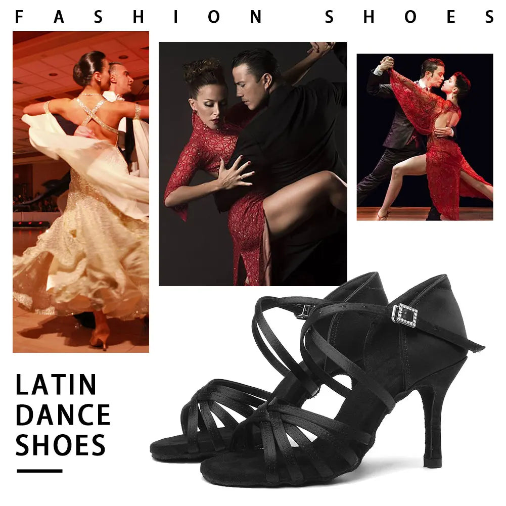 Sandales à talons hauts pour femmes, danse latine, salle de bal