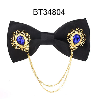 Black Metal Decorated Bowtie for Men