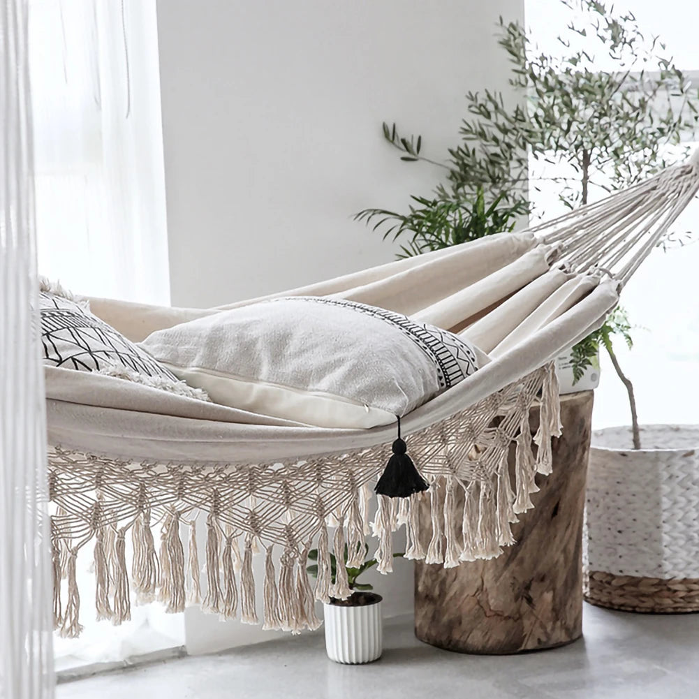 Spacious Double Hammock Swing for Indoor Relaxation