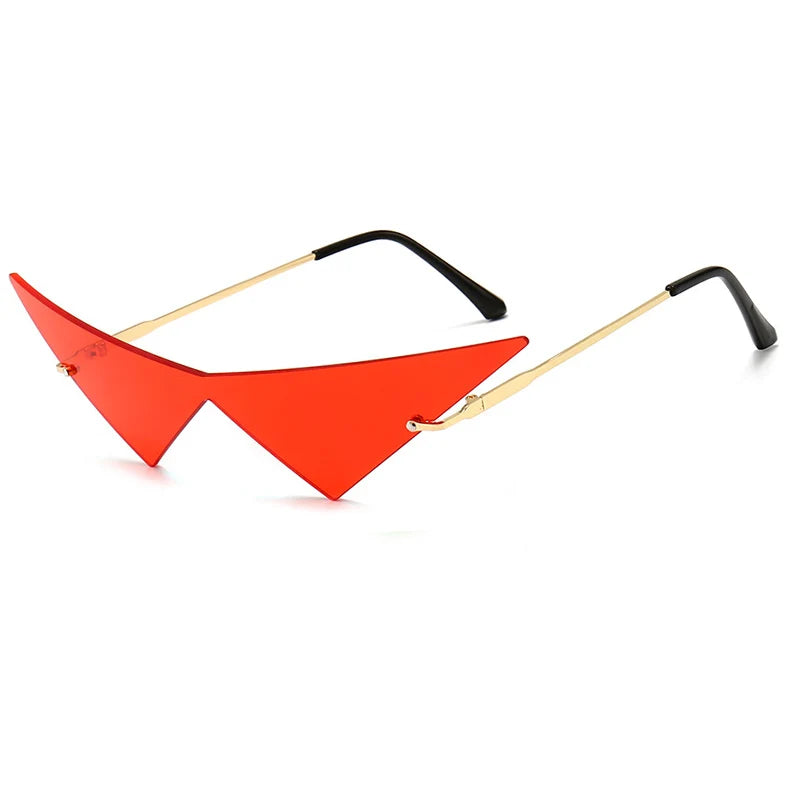 Damen-Sonnenbrille im Oversize-Design mit UV400-Schutz und randlosem Cat-Eye-Design 