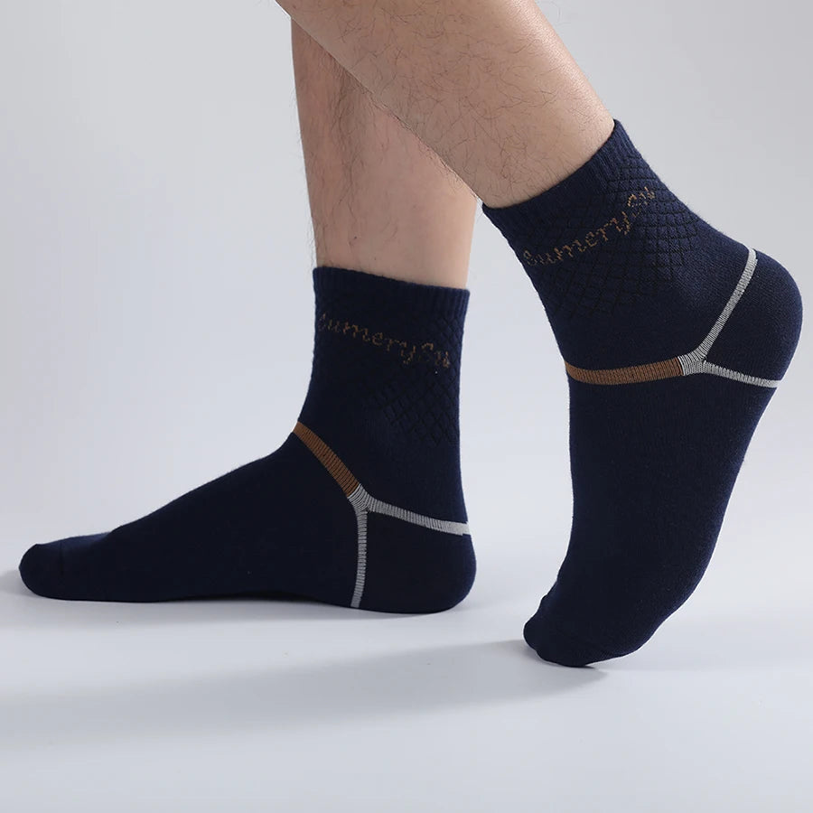 5 Paar Herren-Sportsocken aus Baumwolle – Lange Sportsocken zum Laufen und Wandern
