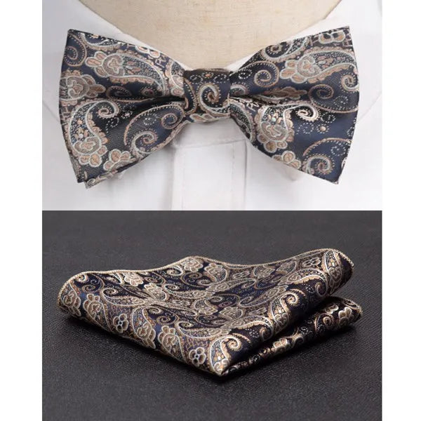 Men's Jacquard Butterfly Bowtie & Cravat Necktie