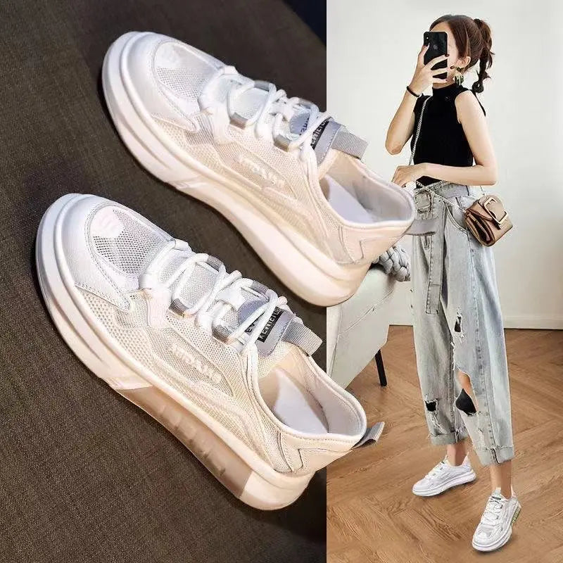 Women's Breathable Casual Trendy Platform Sports Sneakers