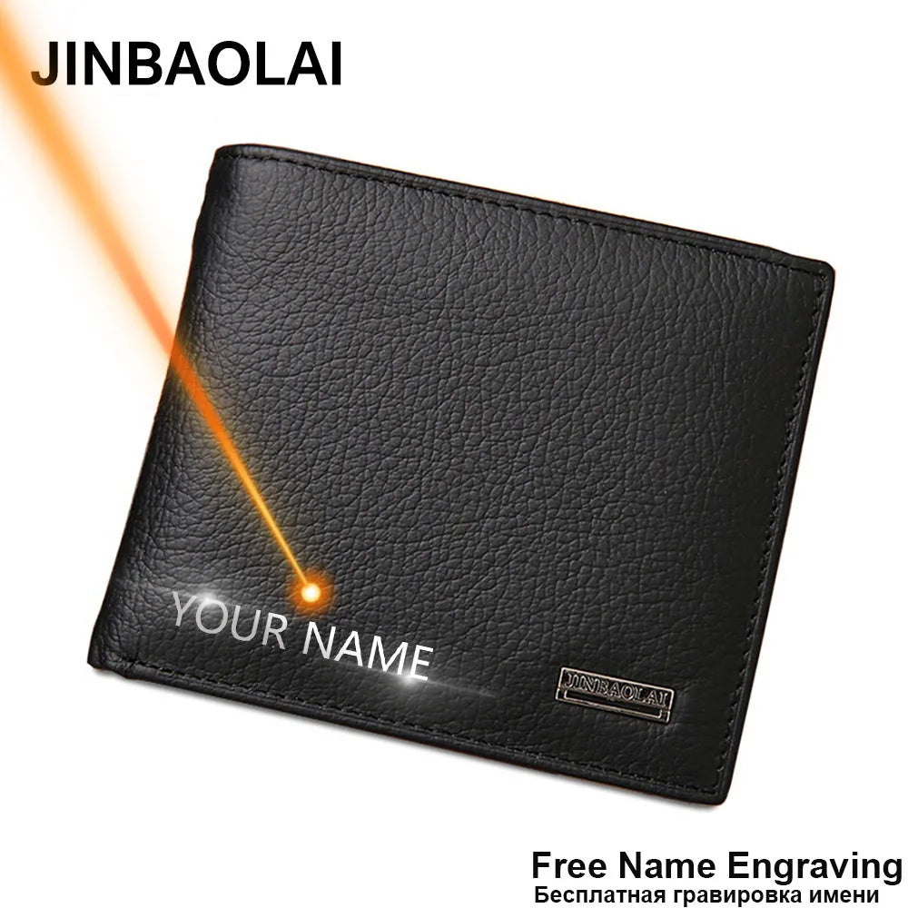 Classic Simple Short Genuine Leather Men Wallets