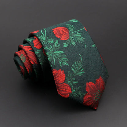 Men's Colorful Feather Patterned Tie