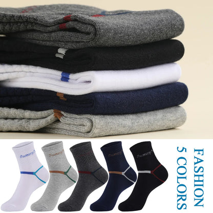 5 Paar Herren-Sportsocken aus Baumwolle – Lange Sportsocken zum Laufen und Wandern