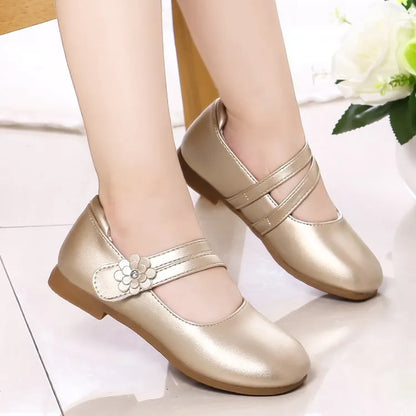 Princess Girls Leather Flowers Shoes