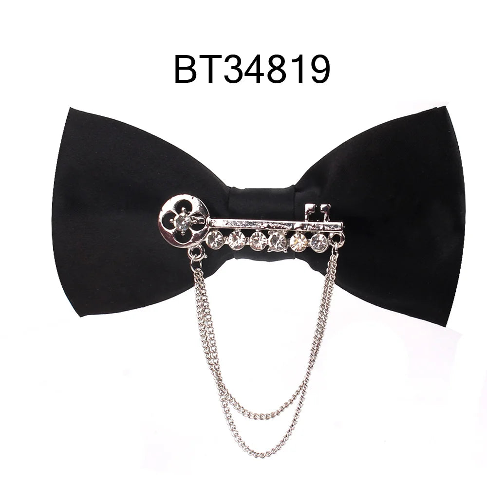 Black Metal Decorated Bowtie for Men