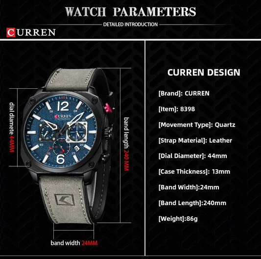Montre Homme - Montre Chronographe Multifonction Etanche