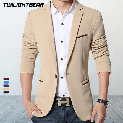 Classic Slim Fit Men's Blazer - Korean Style