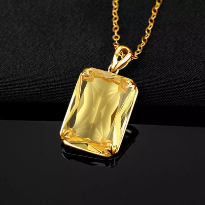 Pendentif en pierre précieuse en cristal, collier en or et argent sterling