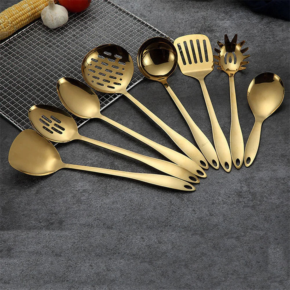 Gold Stainless Steel Kitchen Cooking Tools Set