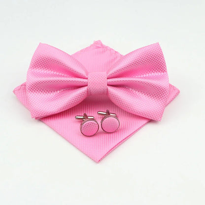 Men's Formal Pocket Square Cufflinks Polyester Bowtie
