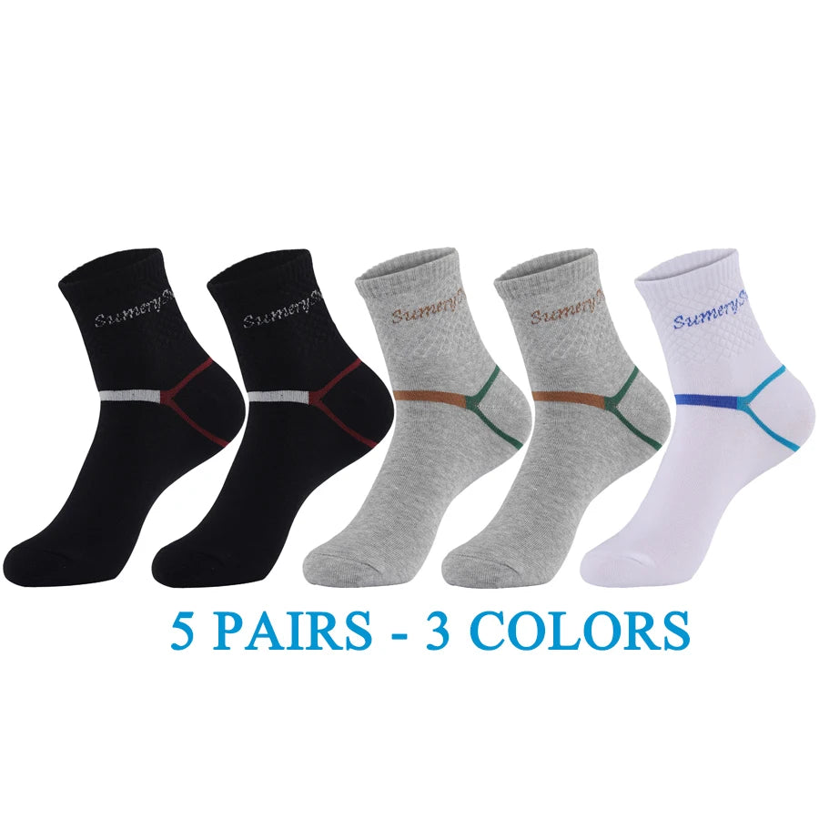 5 Paar Herren-Sportsocken aus Baumwolle – Lange Sportsocken zum Laufen und Wandern