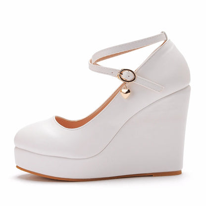 Women Bowknot Buckle Wedges Sandals