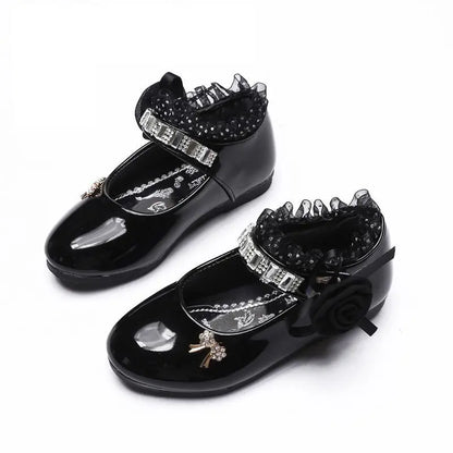 Spring Autumn Princess Lace PU Leather Shoes