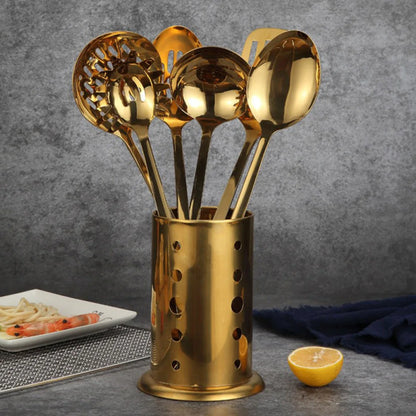 Gold Stainless Steel Kitchen Cooking Tools Set