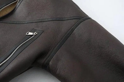 Vestes courtes en fausse fourrure d'agneau épaisse et chaude pour femmes