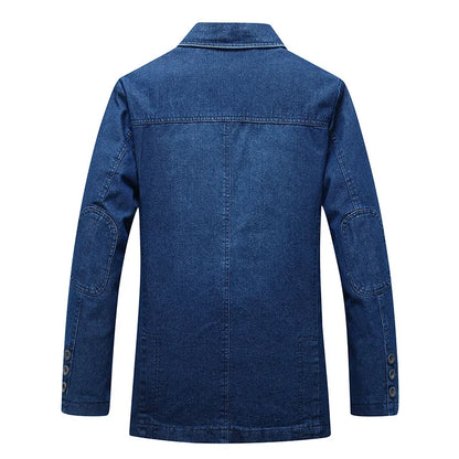 Blazer en jean coupe slim - Veste bleu vintage