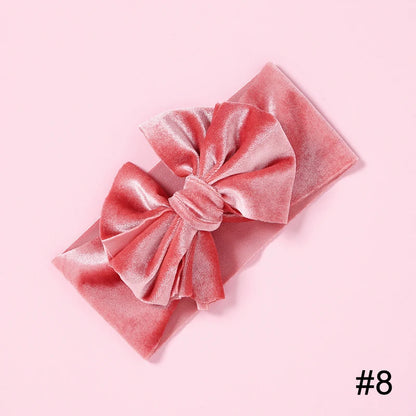 Baby Girls Velvet Headband Big Bow Hair Band Soft Ribbon