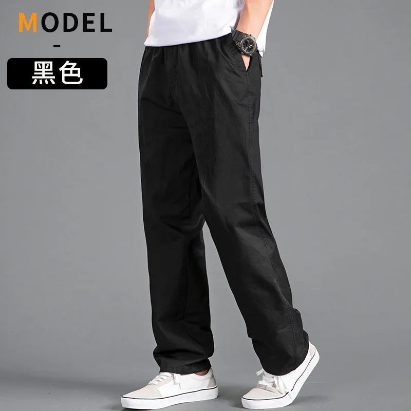 Versatile Oversize Men's Cargo Pants in Solid Grey