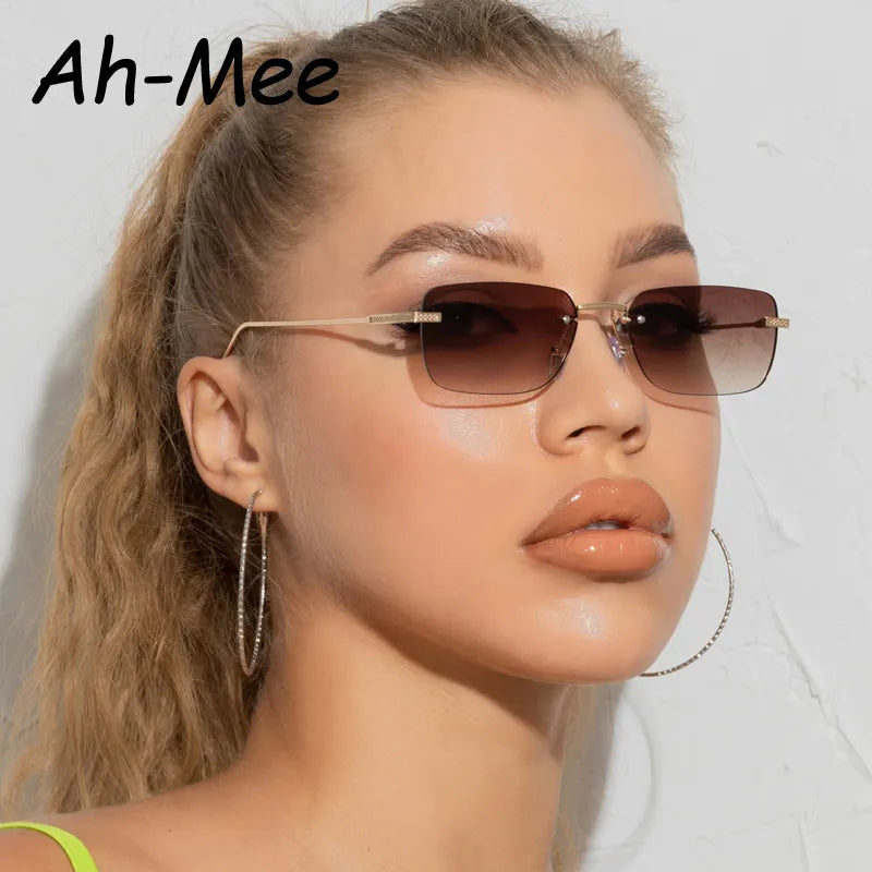 square sunglasses, rimless sunglasses