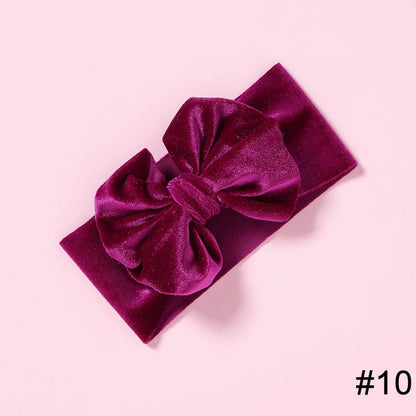 Baby Girls Velvet Headband Big Bow Hair Band Soft Ribbon