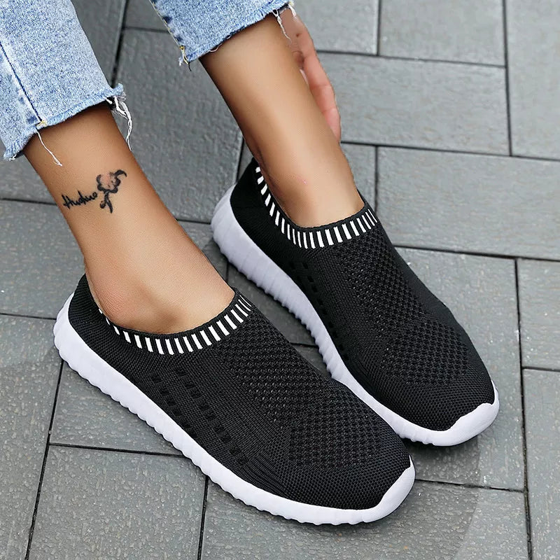 Breathable Mesh Slip-On Fashion Sneakers for Women