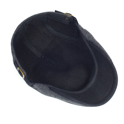 Chapeau plat d'hiver en laine vintage pour hommes