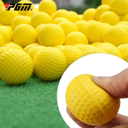 10Pcs Yellow PU Foam Golf Balls - Sponge Elastic Indoor Outdoor Practice Golf Balls