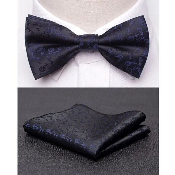 Men's Jacquard Butterfly Bowtie & Cravat Necktie