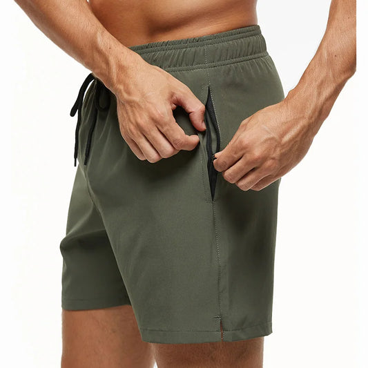 Men's Quick Dry Zipper Pockets Summer Stretch Swim Trunks