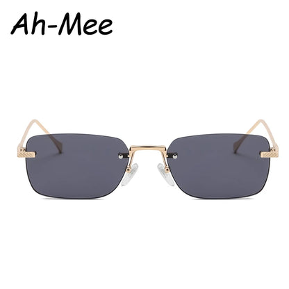 Rimless Square Rectangle Punk Sunglasses