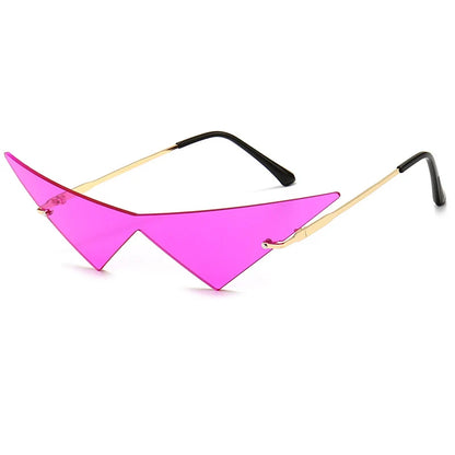 Damen-Sonnenbrille im Oversize-Design mit UV400-Schutz und randlosem Cat-Eye-Design 