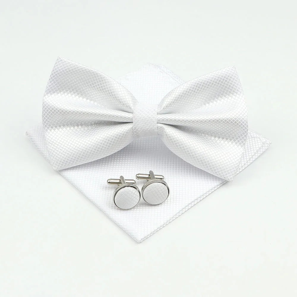 Men's Formal Pocket Square Cufflinks Polyester Bowtie