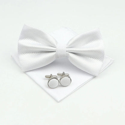 Men's Formal Pocket Square Cufflinks Polyester Bowtie