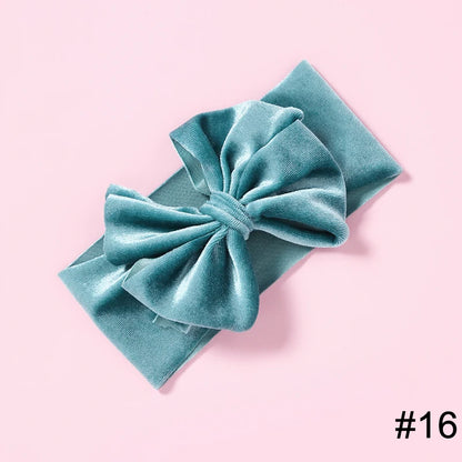 Baby Girls Velvet Headband Big Bow Hair Band Soft Ribbon