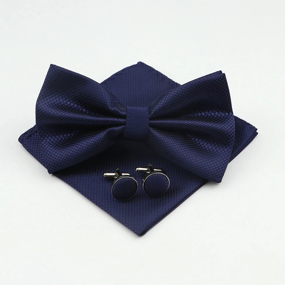 Men's Formal Pocket Square Cufflinks Polyester Bowtie