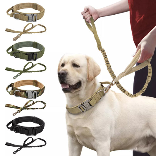 Collier tactique militaire pour chien – Colliers de dressage pour animaux de compagnie avec poignée