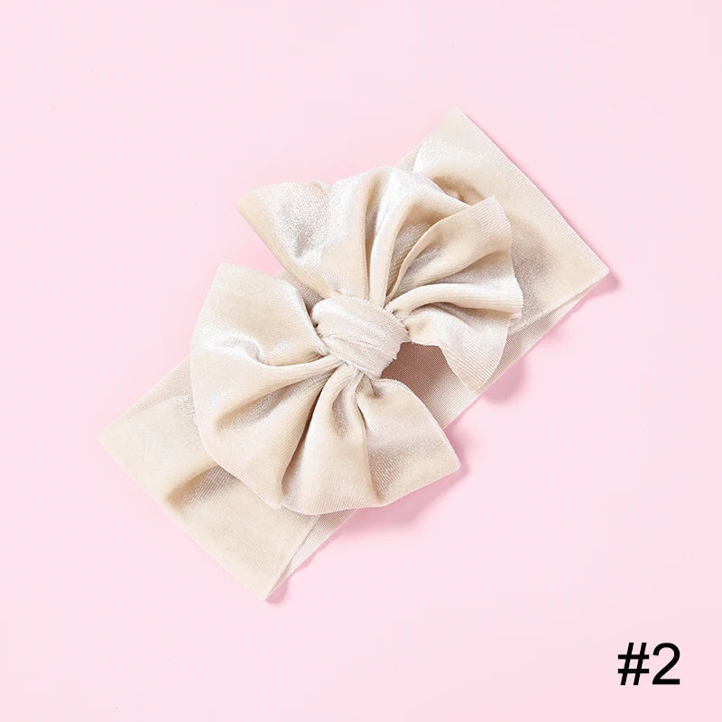 Baby Girls Velvet Headband Big Bow Hair Band Soft Ribbon