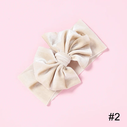 Baby Girls Velvet Headband Big Bow Hair Band Soft Ribbon