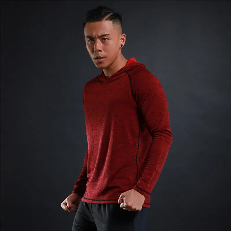 Sweat à capuche de compression d'automne - Pull de jogging sportif ajusté