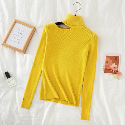 Lace Ruffle Turtleneck Sweater for Women's