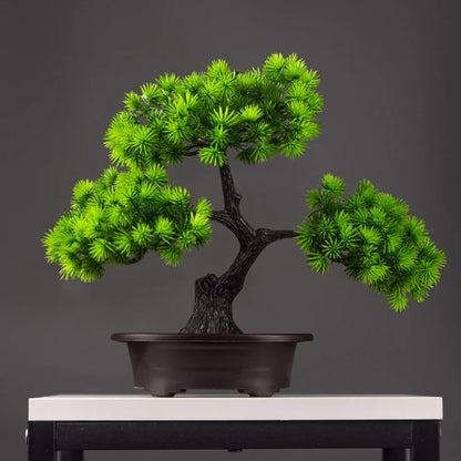 27 cm künstlicher Kiefern-Bonsai-Baum als Dekoration für Zuhause und den Schreibtisch.