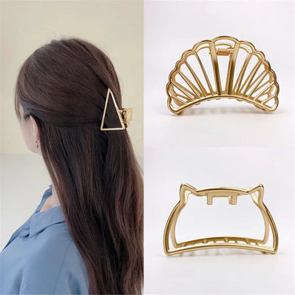 Simple Gold Hair Claw – Retro Clips