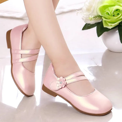 Princess Girls Leather Flowers Shoes
