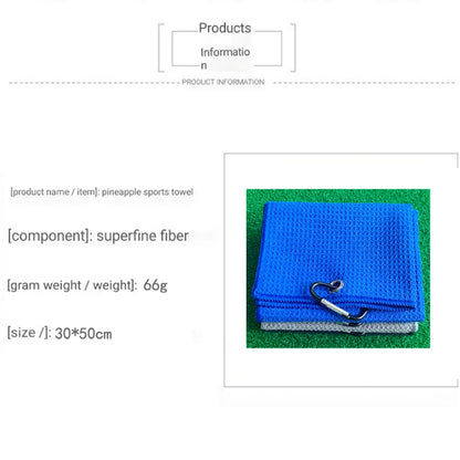 Vielseitiges 30x50cm Mikrofaser-Golfhandtuch mit Clip