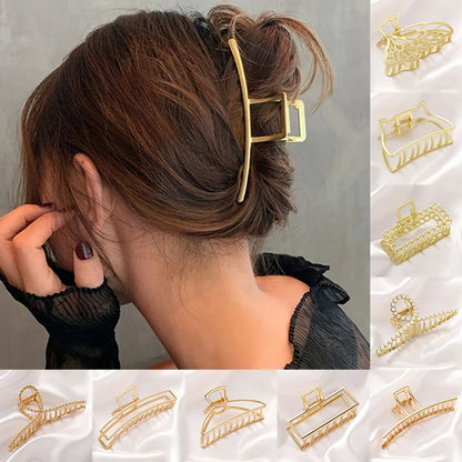Simple Gold Hair Claw – Retro Clips